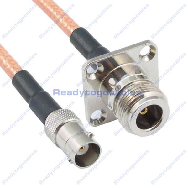 BNC Female To Panel-Mount N-TYPE Female RG142 Cable