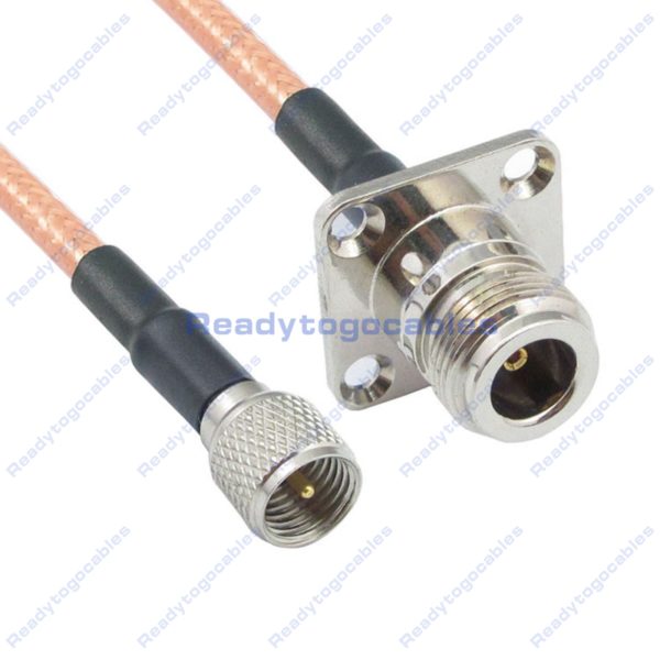 MINI UHF Male To Panel-Mount N-TYPE Female RG142 Cable