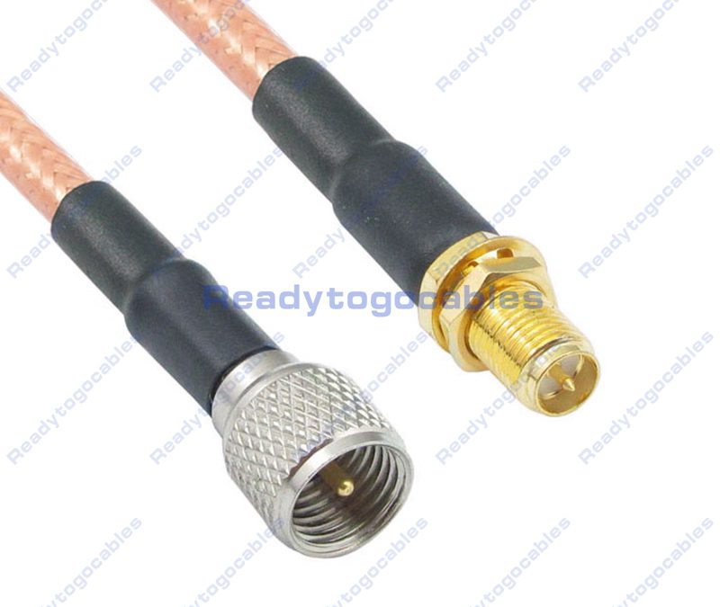MINI-UHF Male To RP SMA Female RG142 Cable
