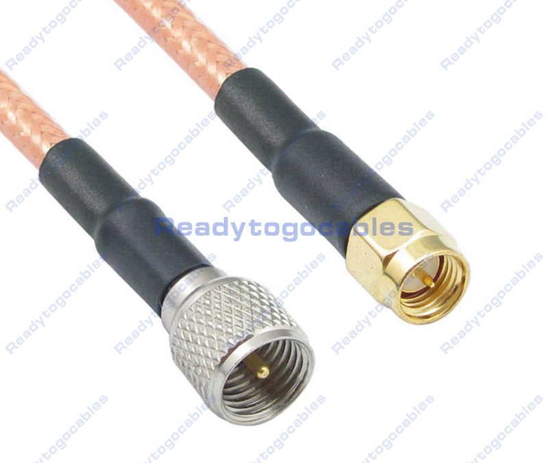 MINI-UHF Male To SMA Male RG142 Cable