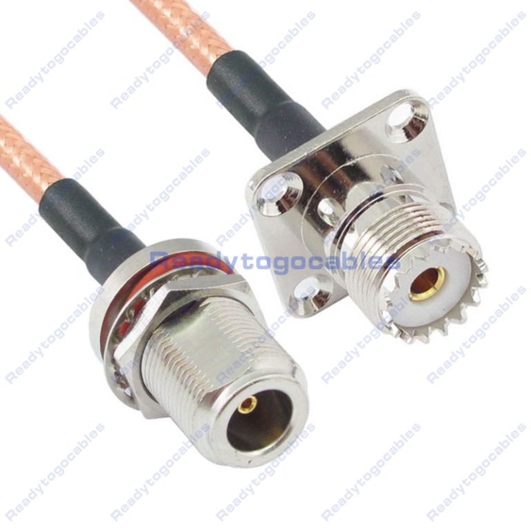 N-TYPE Female Bulkhead Waterproof With Nut Washer To Panel-Mount UHF Female SO239 RG142 Cable