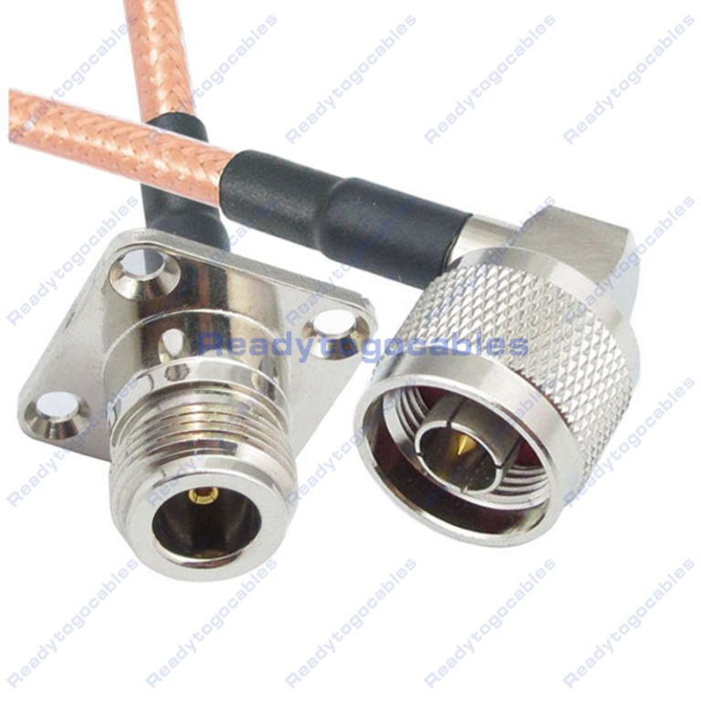 Panel-Mount N-TYPE Female To RA N-TYPE Male RG142 Cable