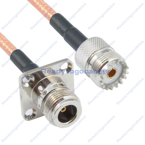 Panel-Mount N-TYPE Female To UHF Female SO239 RG142 Cable