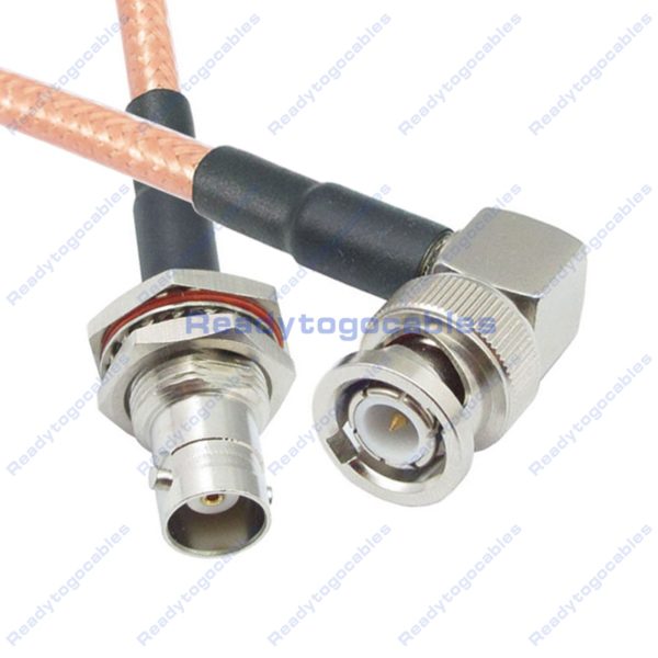 RA BNC Male To BNC Female Bulkhead Waterproof With Nut Washer RG142 Cable