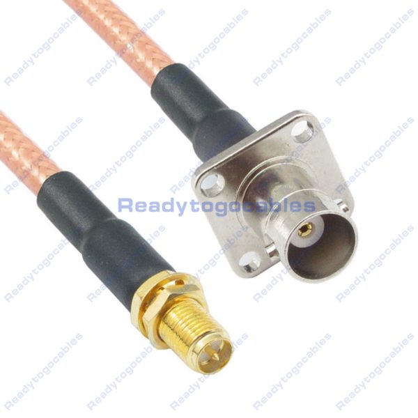 RP SMA Female To Panel-Mount BNC Female RG142 Cable