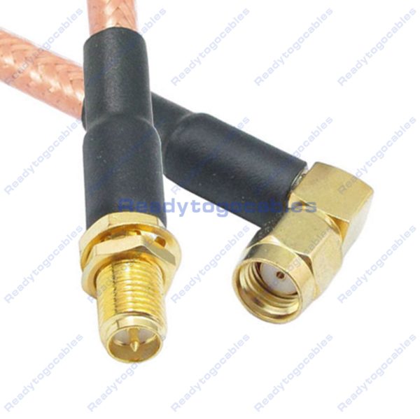 RP SMA Female To RA RP SMA Male RG142 Cable