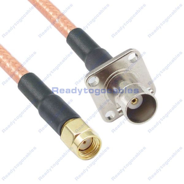 RP SMA Male To Panel-Mount BNC Female RG142 Cable