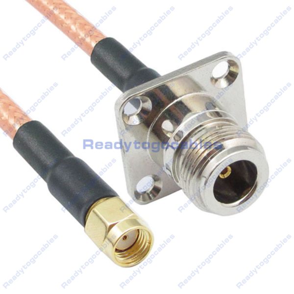 RP SMA Male To Panel-Mount N-TYPE Female RG142 Cable