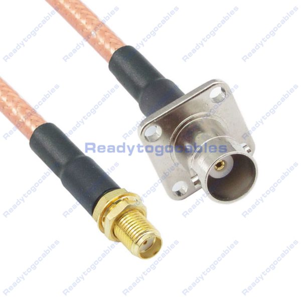 SMA Female To Panel-Mount BNC Female RG142 Cable