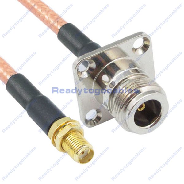 SMA Female To Panel-Mount N-TYPE Female RG142 Cable