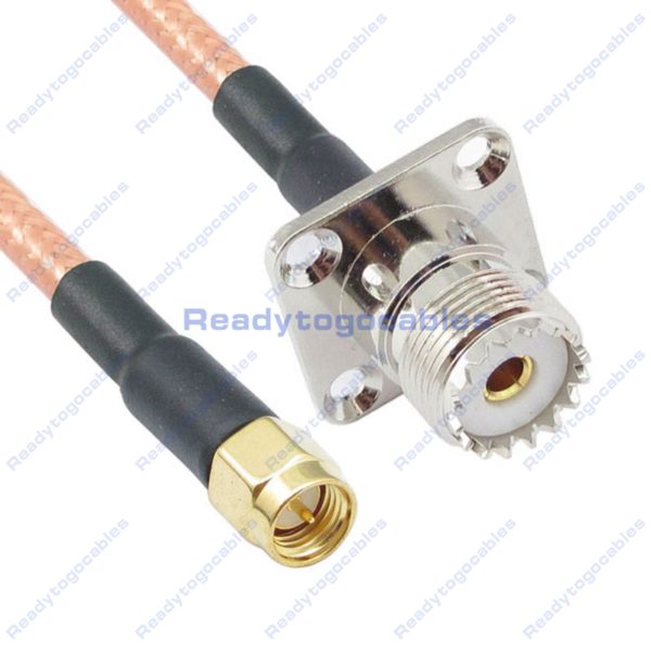 SMA Male To Panel-Mount UHF Female SO239 RG142 Cable