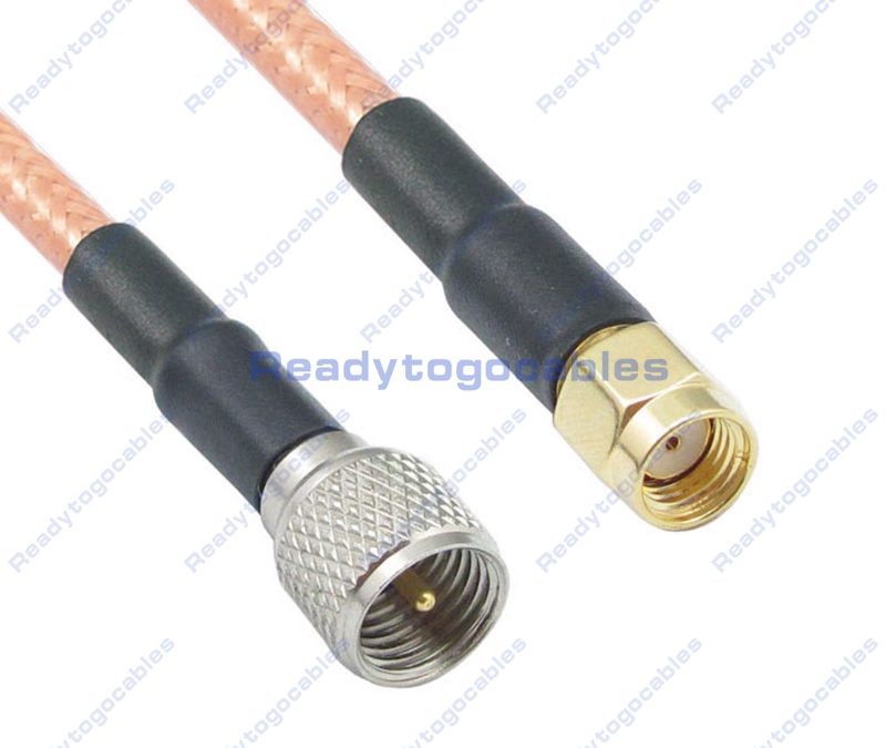MINI-UHF Male To RP SMA Male RG142 Cable
