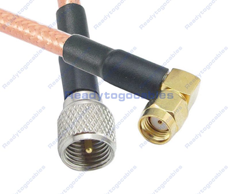 MINI-UHF Male To RA RP SMA Male RG142 Cable