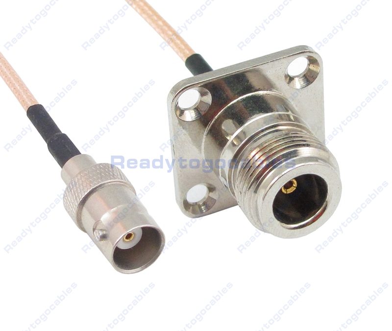 BNC Female To Panel-Mount N-TYPE Female RG316 Cable