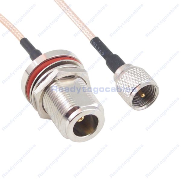 MINI-UHF Male To N-TYPE Female Bulkhead Waterproof With Nut Washer RG316 Cable
