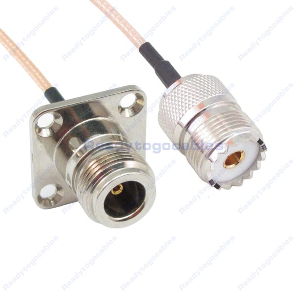 Panel-Mount N-TYPE Female To UHF Female SO239 RG316 Cable