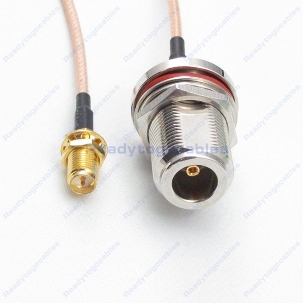 RP SMA Female To N-TYPE Female Bulkhead Waterproof With Nut Washer RG316 Cable