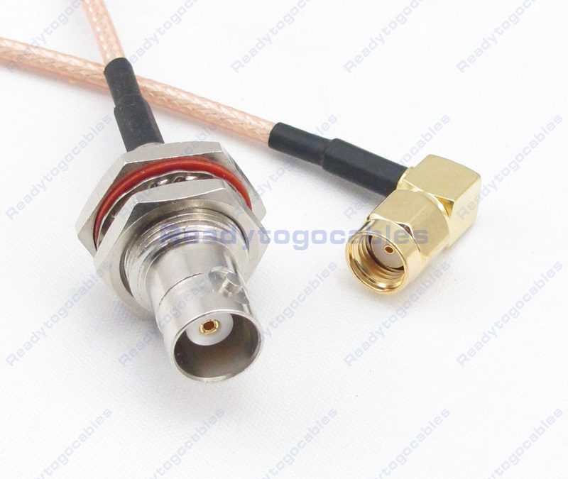BNC Female Bulkhead Waterproof With Nut Washer To RA SMA Male RG316 Cable