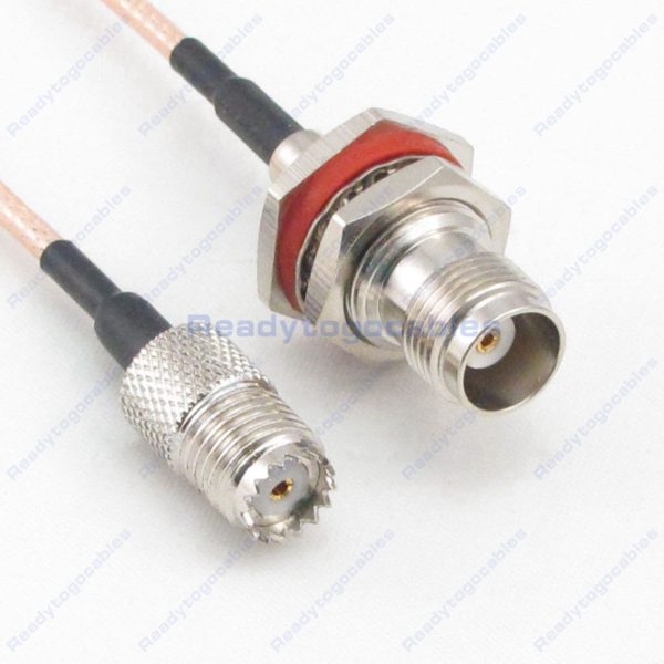 MINI-UHF Female To TNC Female Bulkhead Waterproof With Nut Washer RG316 Cable