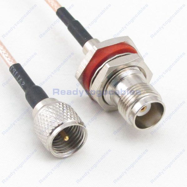 MINI-UHF Male To TNC Female Bulkhead Waterproof With Nut Washer RG316 Cable