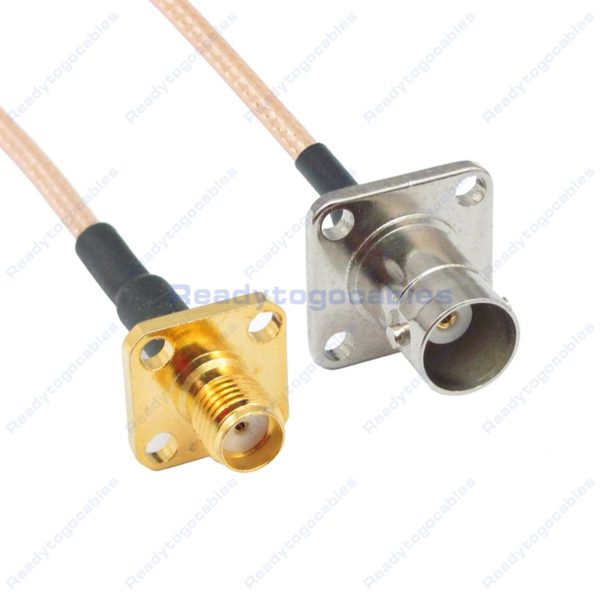 Panel-Mount SMA Female To Panel-Mount BNC Female RG316 Cable
