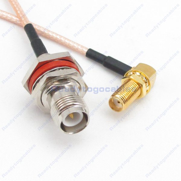 RA SMA Female To RP TNC Female Bulkhead Waterproof With Nut Washer RG316 Cable