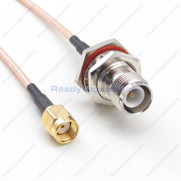 RP SMA Male To RP TNC Female Bulkhead Waterproof With Nut Washer RG316 Cable