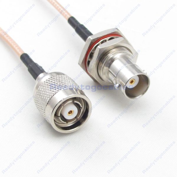 RP TNC Male To BNC Female Bulkhead Waterproof With Nut Washer RG316 Cable
