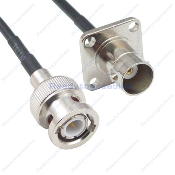 BNC Male To Panel-Mount BNC Female RG174 Cable