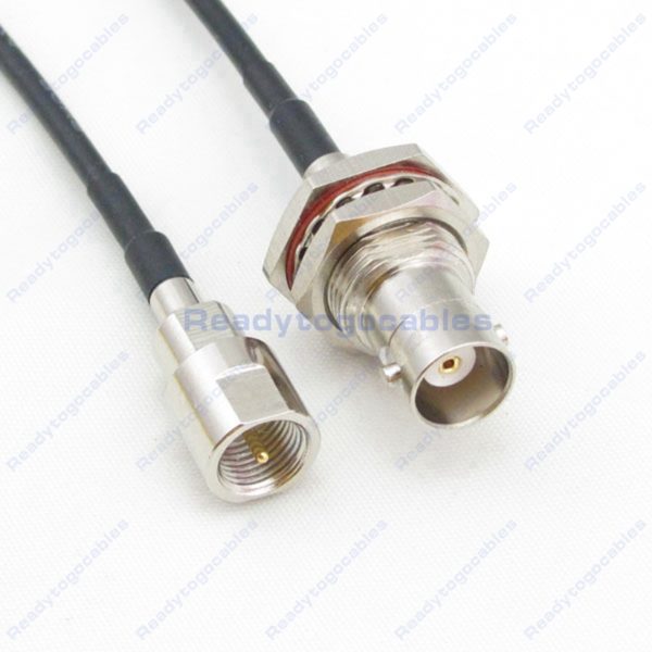 FME Male To BNC Female Bulkhead Waterproof With Nut Washer RG174 Cable