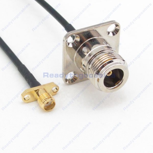 Panel-Mount 2 SMA Female To Panel-Mount N-TYPE Female RG174 Cable