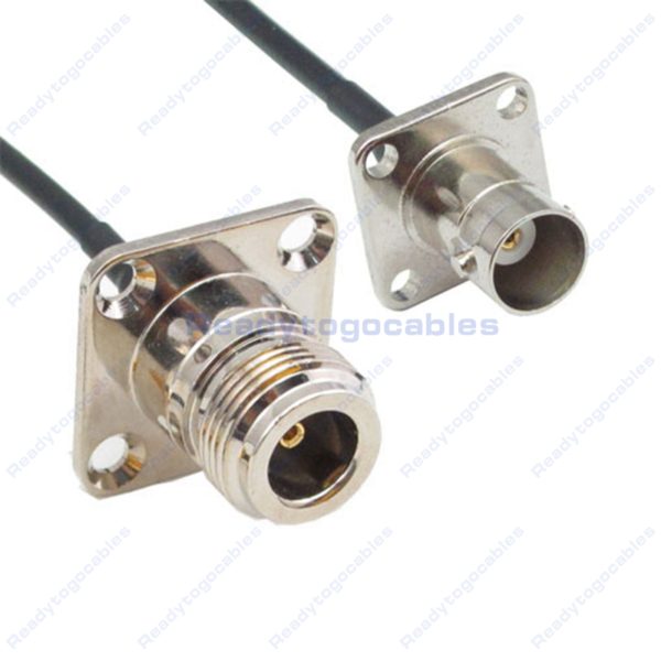 Panel-Mount BNC Female To Panel-Mount N-TYPE Female RG174 Cable