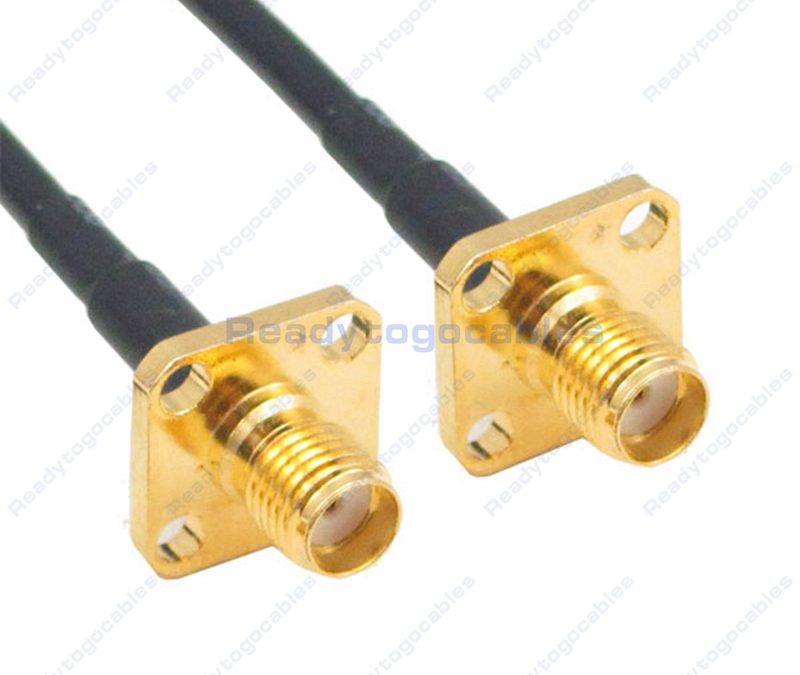 Panel-Mount SMA Female To Panel-Mount SMA Female RG174 Cable