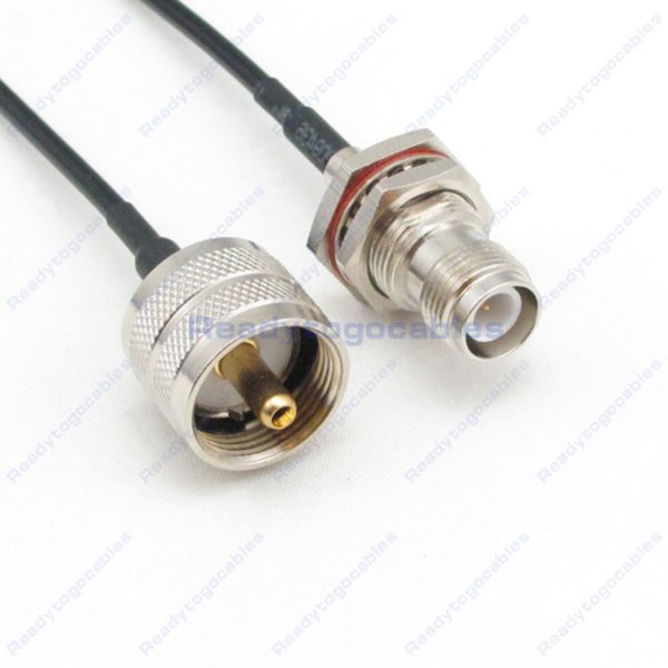 RP TNC Female Bulkhead Waterproof With Nut Washer To UHF Male PL259 RG174 Cable