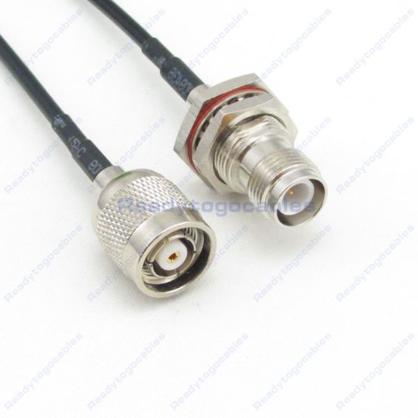 RP TNC Male To RP TNC Female Bulkhead Waterproof With Nut Washer RG174 Cable