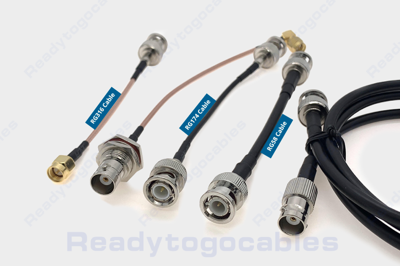 Difference between the RG58 and RG174 coaxial cables